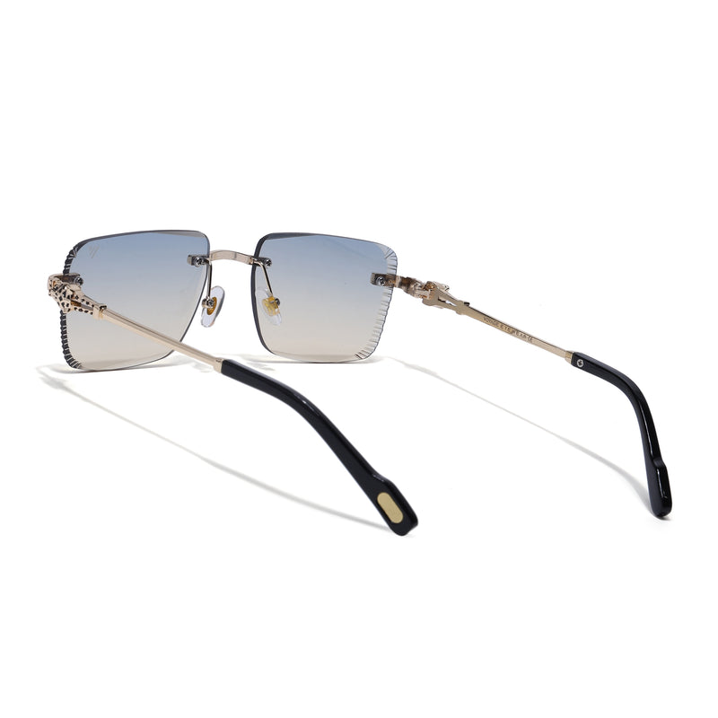 Calen | Grey & Brown Rimless Sunglasses | Golden Frame - MG8710