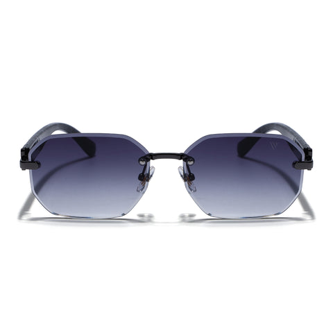 Rimless Sunglasses for Men & Women (Grey & Clear Lens | Grey Frame - MG7797)