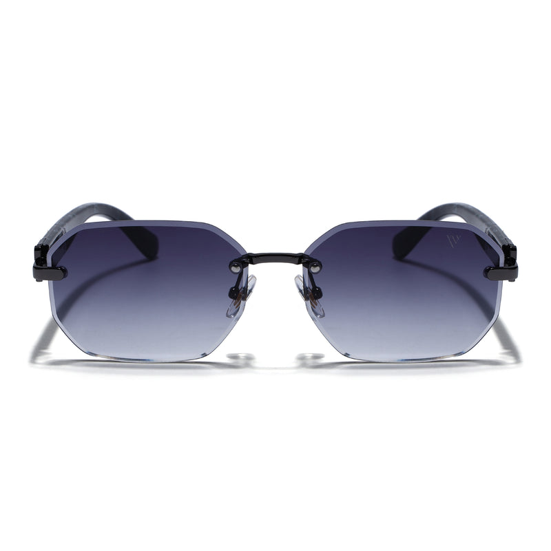 Rimless Sunglasses for Men & Women (Grey & Clear Lens | Grey Frame - MG7797)