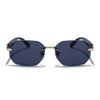 Rimless Sunglasses for Men & Women (Black Lens | Golden Frame - MG7798)