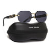 Rimless Sunglasses for Men & Women (Black Lens | Golden Frame - MG7798)
