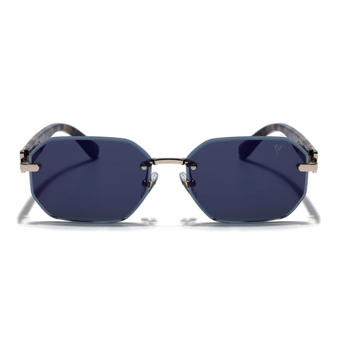 Rimless Sunglasses for Men & Women (Grey Lens | Golden Frame - MG7799)