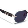 Rimless Sunglasses for Men & Women (Grey Lens | Golden Frame - MG7799)