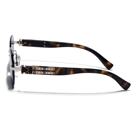 Rimless Sunglasses for Men & Women (Grey Lens | Golden Frame - MG7799)