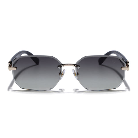Rimless Sunglasses for Men & Women (Olive Lens | Golden Frame - MG7801)