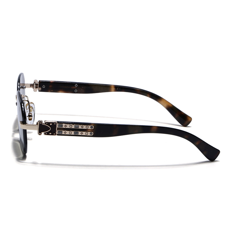 Rimless Sunglasses for Men & Women (Olive Lens | Golden Frame - MG7801)