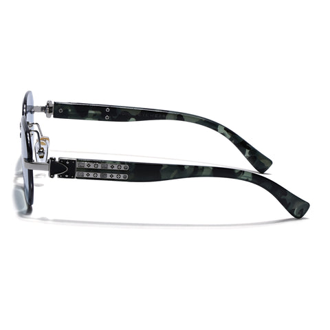 Rimless Sunglasses for Men & Women (Blue & Clear Lens | Silver Frame - MG7802)