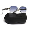 Rimless Sunglasses for Men & Women (Blue & Clear Lens | Silver Frame - MG7802)