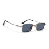 Enoch | Black Rectangle Sunglasses | Silver Frame - MG8702