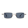 Enoch | Black Rectangle Sunglasses | Silver Frame - MG8702