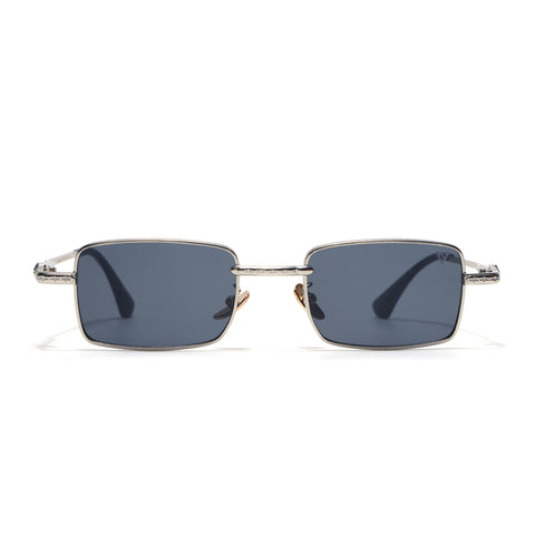 Enoch | Black Rectangle Sunglasses | Silver Frame - MG8702