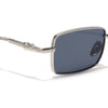 Enoch | Black Rectangle Sunglasses | Silver Frame - MG8702