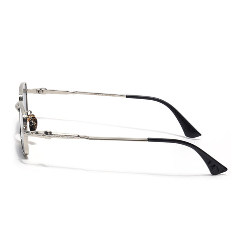 Enoch | Black Rectangle Sunglasses | Silver Frame - MG8702