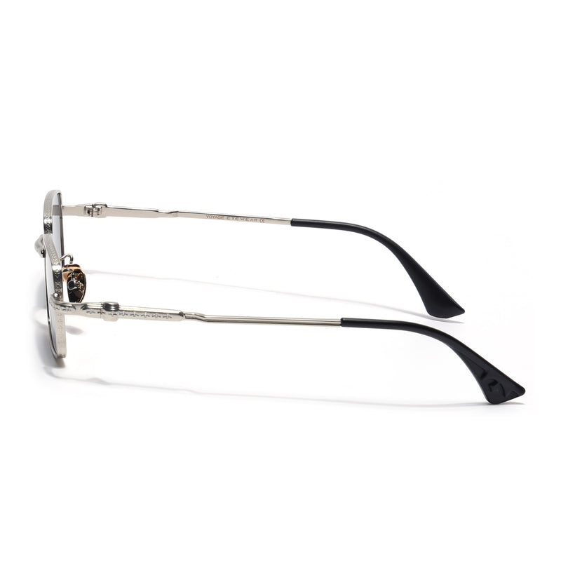 Enoch | Black Rectangle Sunglasses | Silver Frame - MG8702