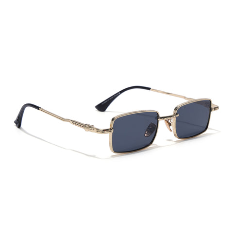 Enoch | Black Rectangle Sunglasses | Golden Frame - MG8703