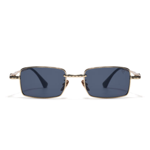 Enoch | Black Rectangle Sunglasses | Golden Frame - MG8703