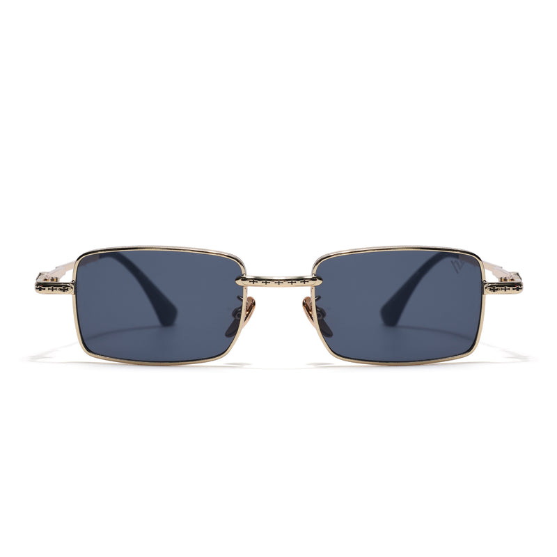 Enoch | Black Rectangle Sunglasses | Golden Frame - MG8703