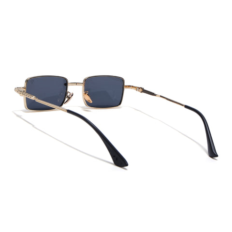Enoch | Black Rectangle Sunglasses | Golden Frame - MG8703