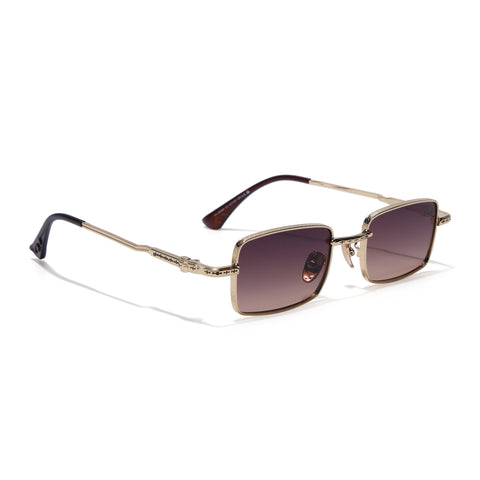 Enoch | Brown Rectangle Sunglasses | Golden Frame - MG8704