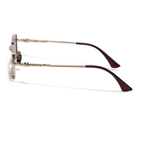 Enoch | Brown Rectangle Sunglasses | Golden Frame - MG8704