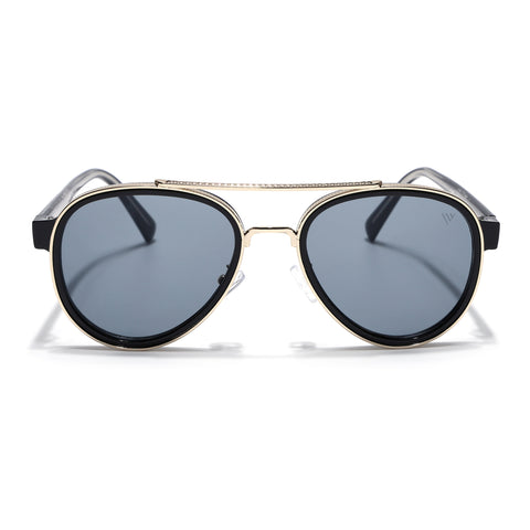 Signature Aviator | Golden & Black Sunglasses | Grey Lens  - MG7151