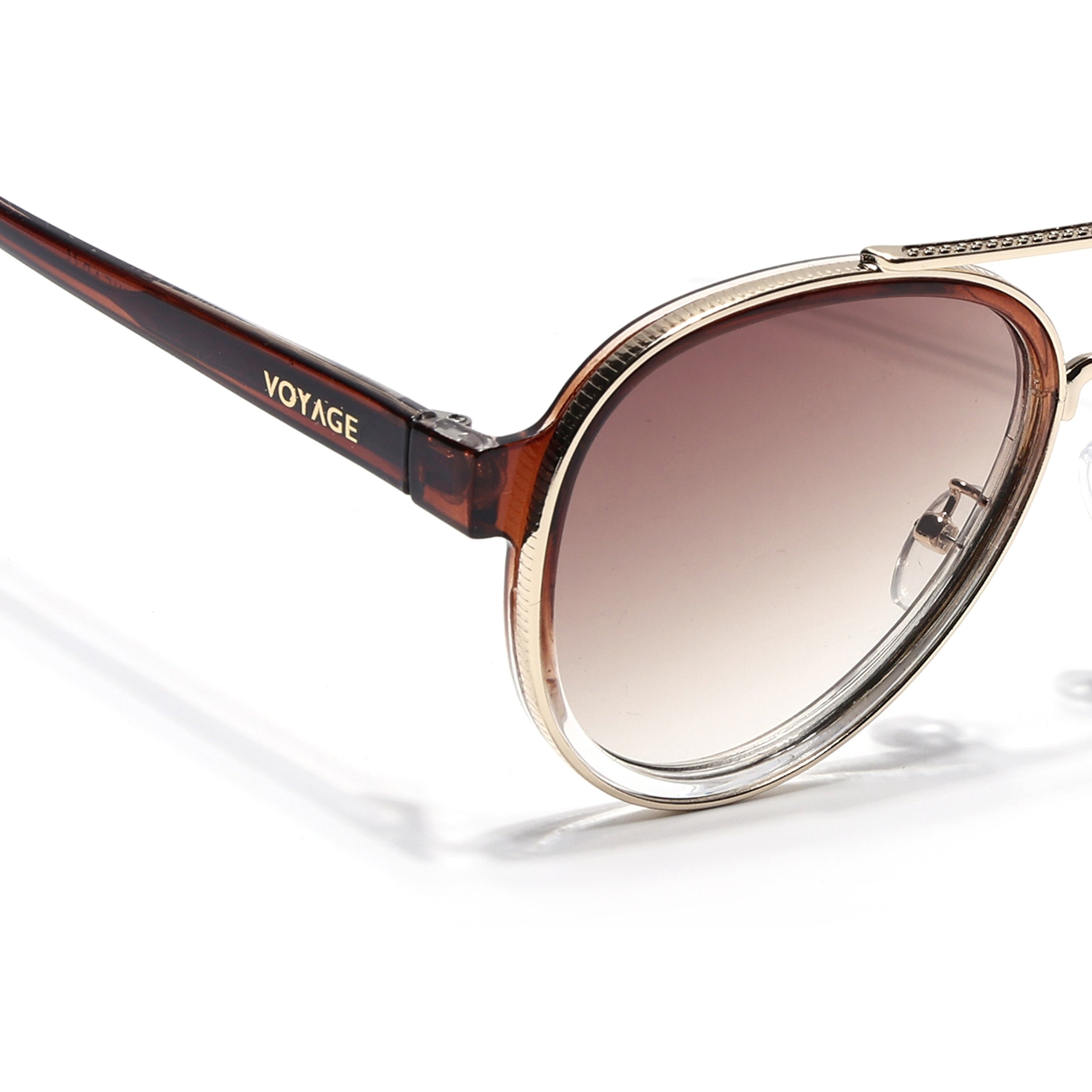 Signature Aviator | Golden & Brown Sunglasses | Brown & Clear Lens - MG7152