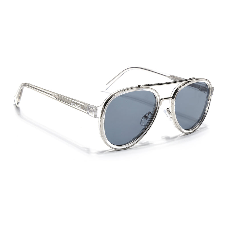 Signature Aviator | Silver & Transparent Sunglasses | Grey Lens - MG7154