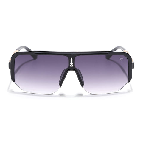 Knox | Shine Black Wayfarer Sunglasses | Grey & Clear Lens  - MG7322