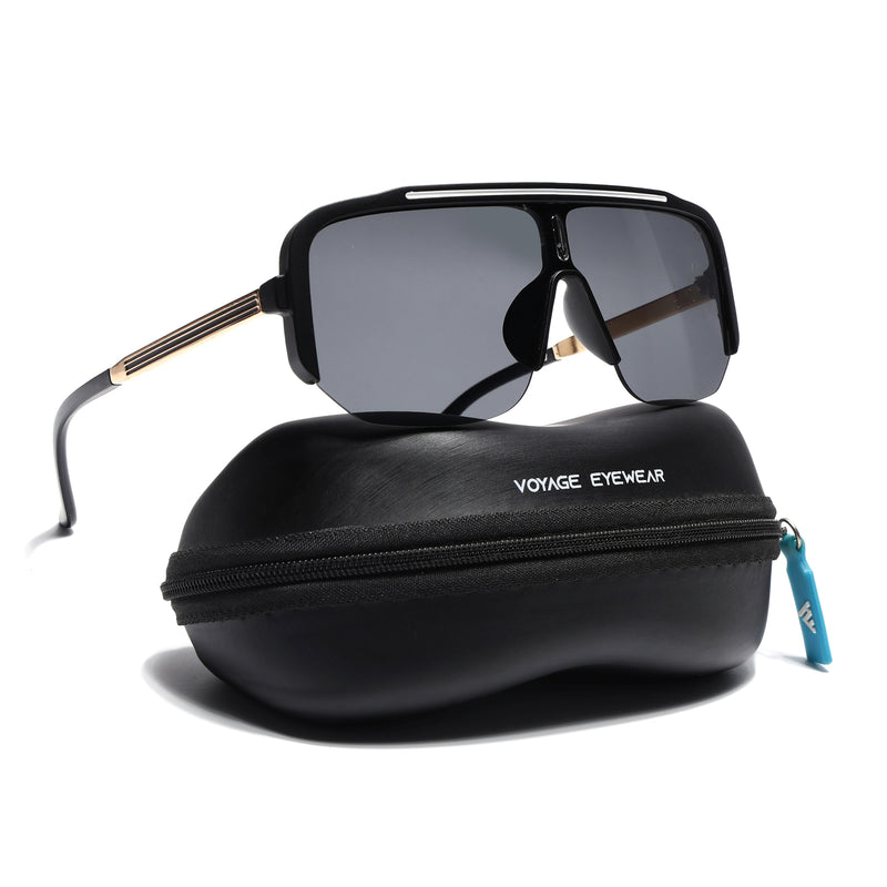 Knox | Matt Black Wayfarer Sunglasses | Black Lens - MG7324