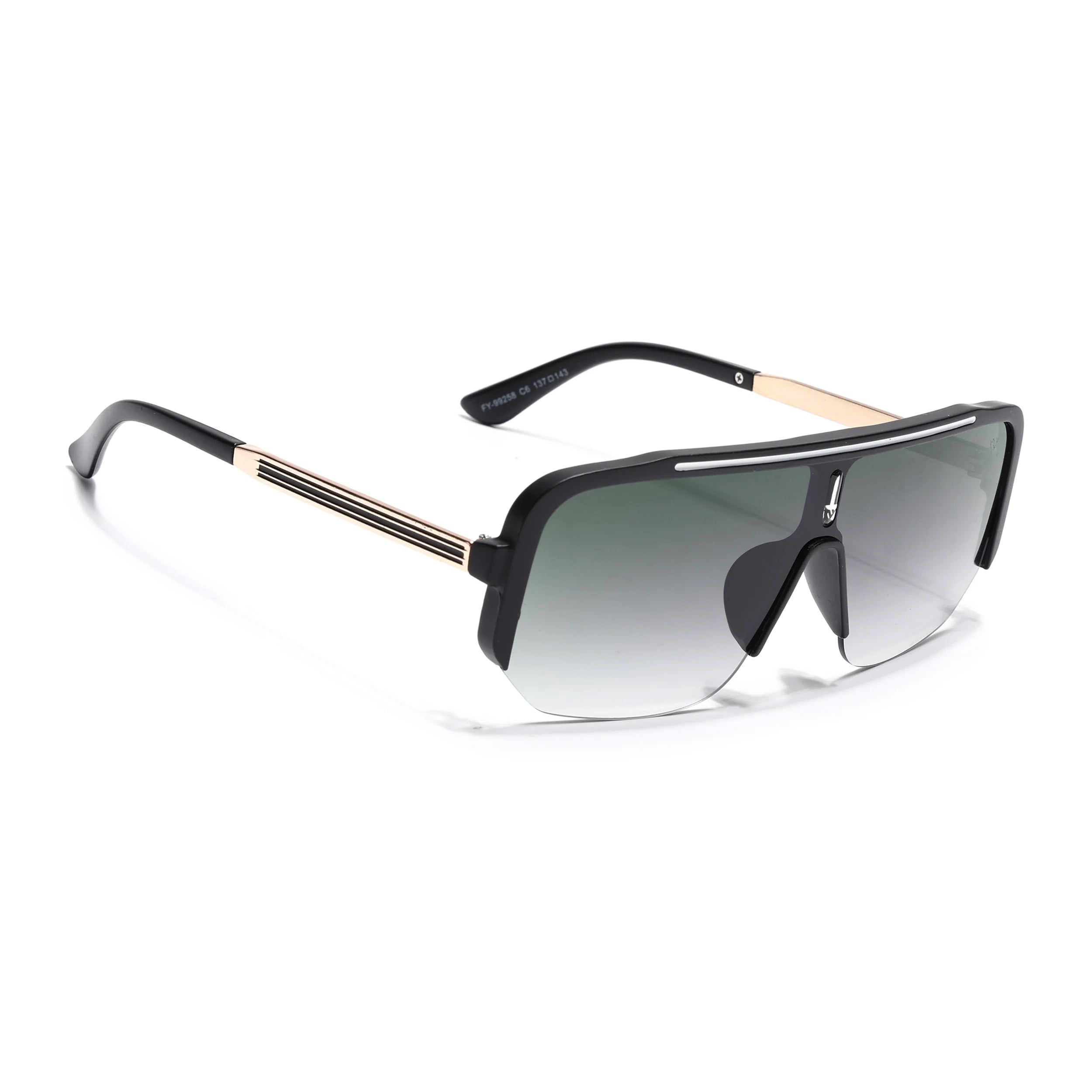 Knox | Matt Black Wayfarer Sunglasses | Olive & Clear Lens  - MG7325