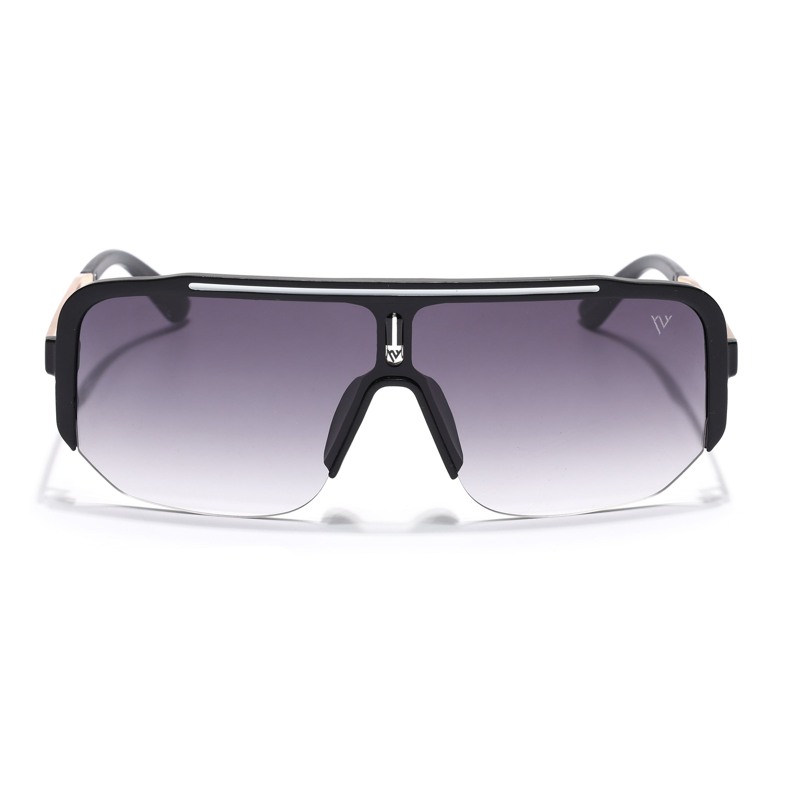 Wayfarer Sunglasses for Men & Women (Grey & Clear Lens | Matt Black Frame - MG7325)