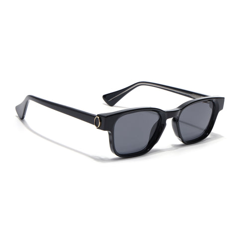 Hector | Shine Black Wayfarer Sunglasses | Black Lens - MG8712