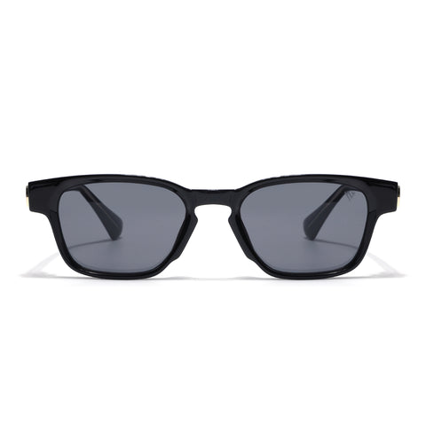 Hector | Shine Black Wayfarer Sunglasses | Black Lens - MG8712