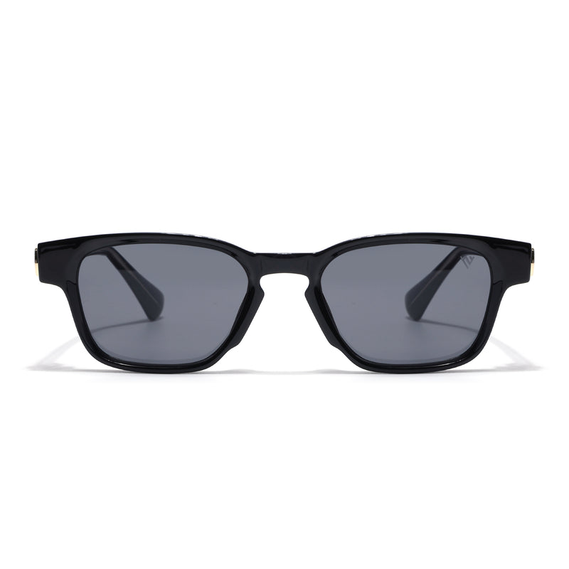 Hector | Shine Black Wayfarer Sunglasses | Black Lens - MG8712
