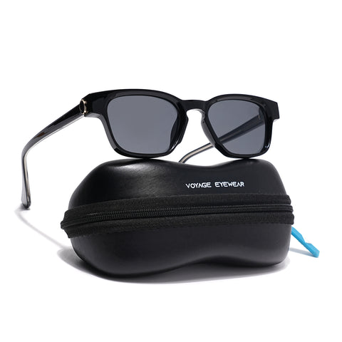 Hector | Shine Black Wayfarer Sunglasses | Black Lens - MG8712