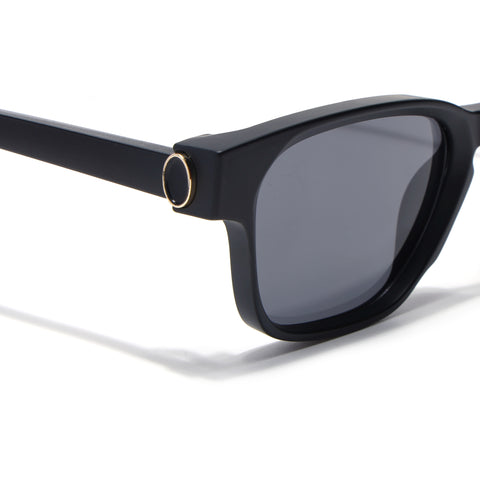 Hector | Matt Black Wayfarer Sunglasses | Black Lens - MG8713