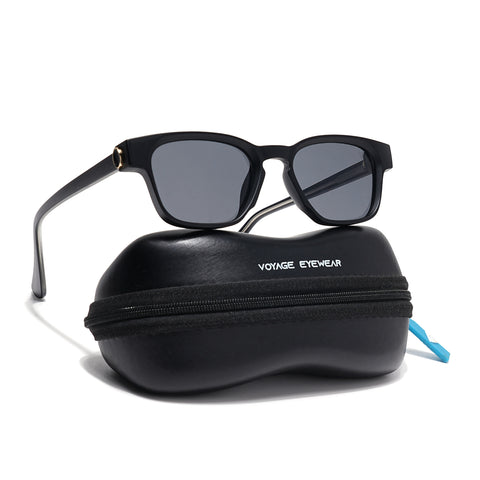 Hector | Matt Black Wayfarer Sunglasses | Black Lens - MG8713