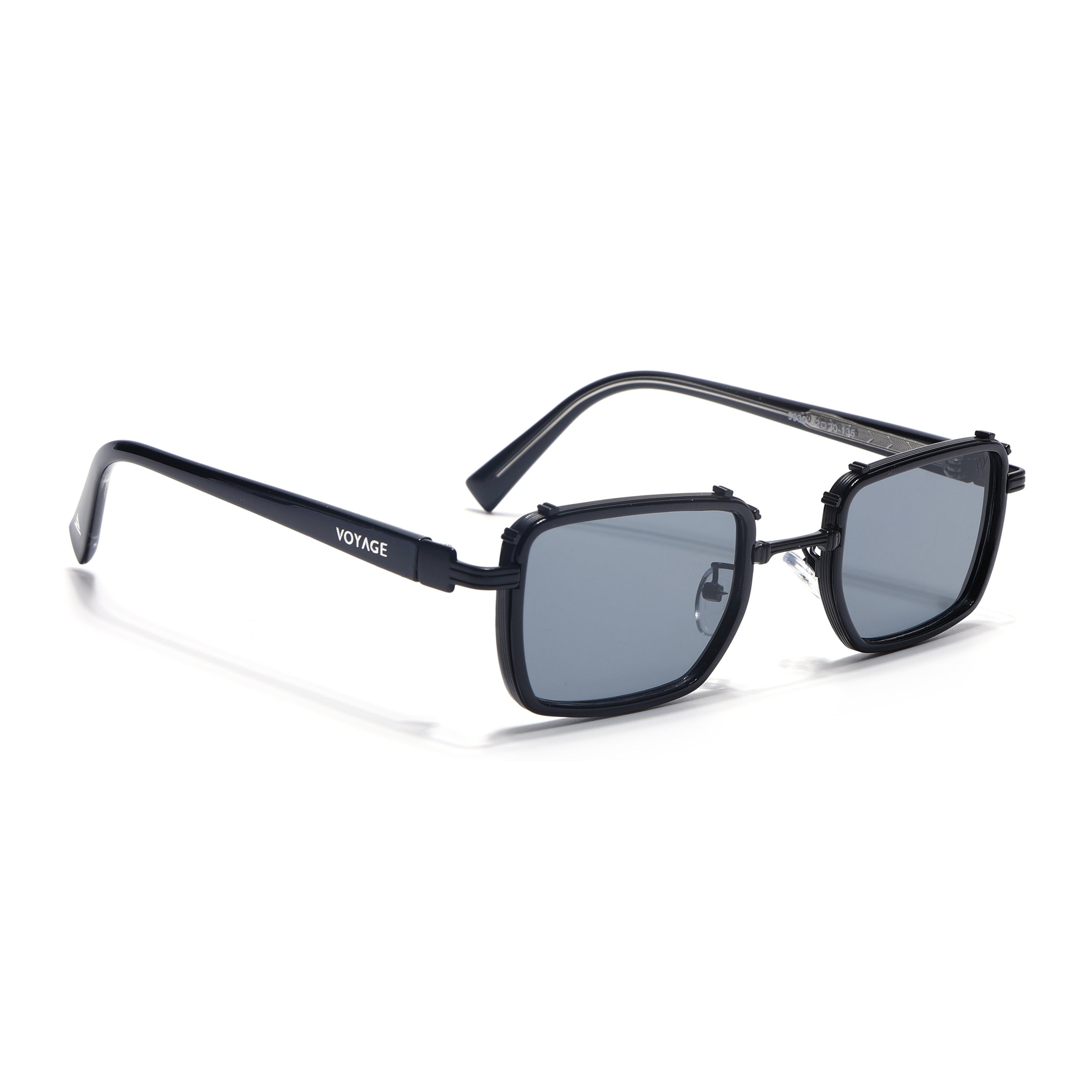 Square Sunglasses for Men & Women (Grey Lens | Black Frame - MG7053)