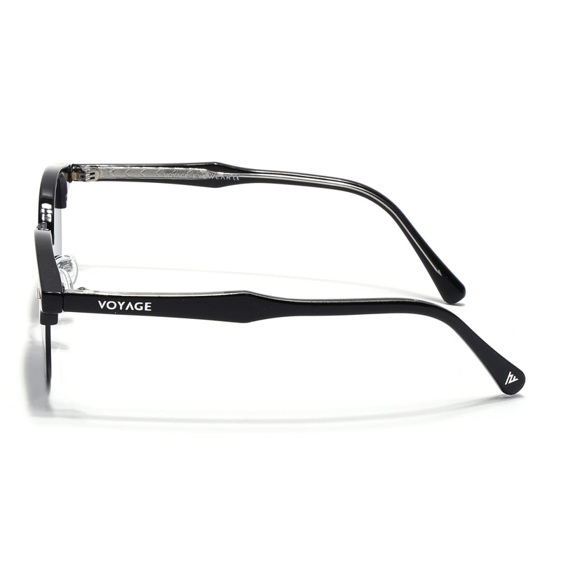 Skyline | Black Half Rim Clubmaster Sunglasses | Grey Lens - MG7100