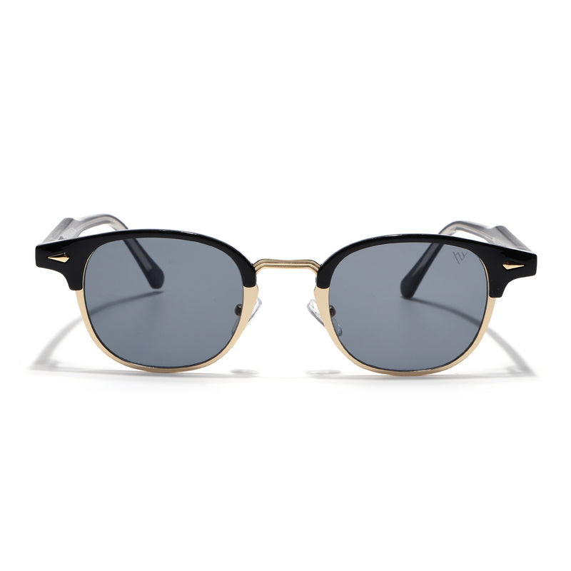 Skyline | Golden Half Rim Clubmaster Sunglasses | Grey Lens - MG7101
