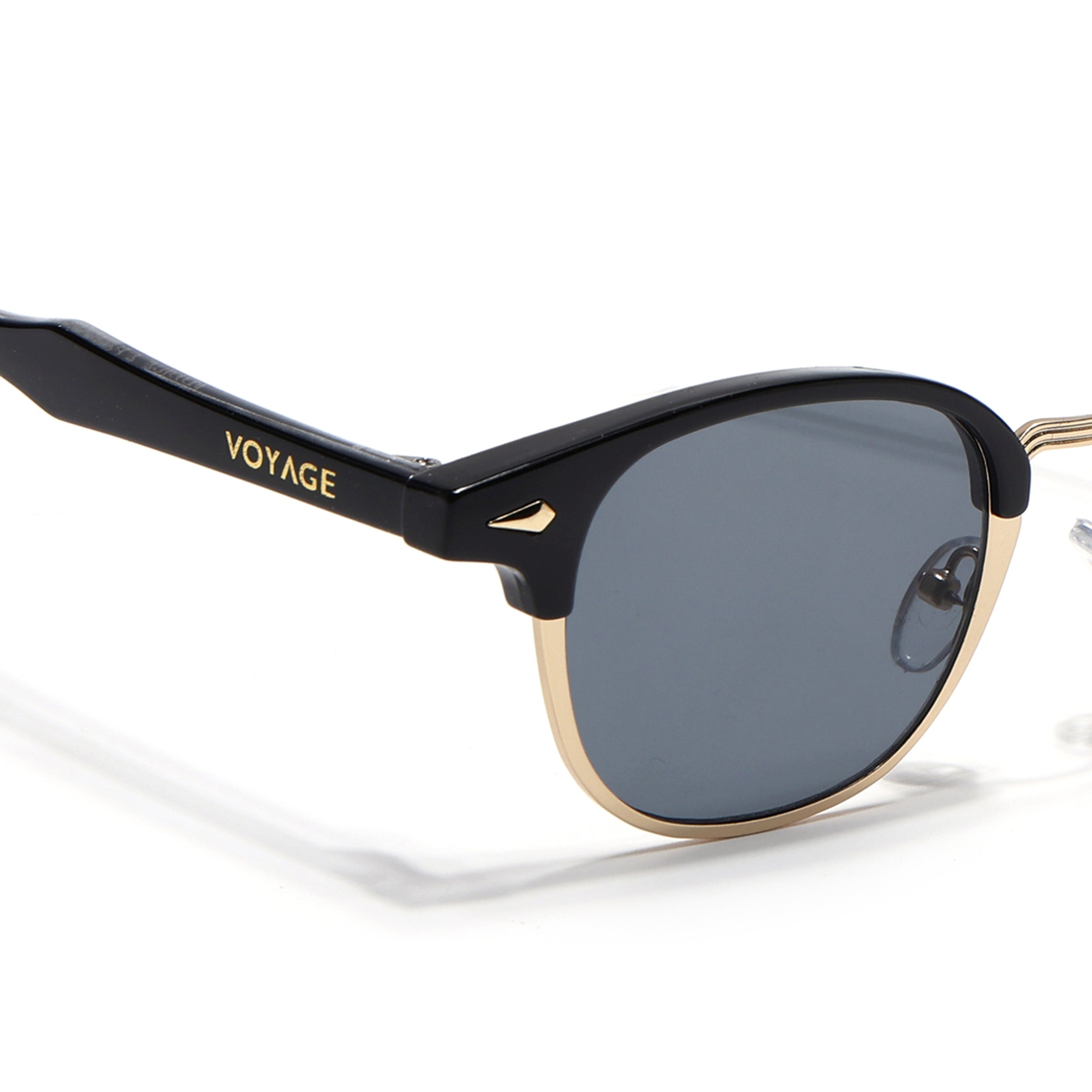 Skyline | Golden Half Rim Clubmaster Sunglasses | Grey Lens - MG7101