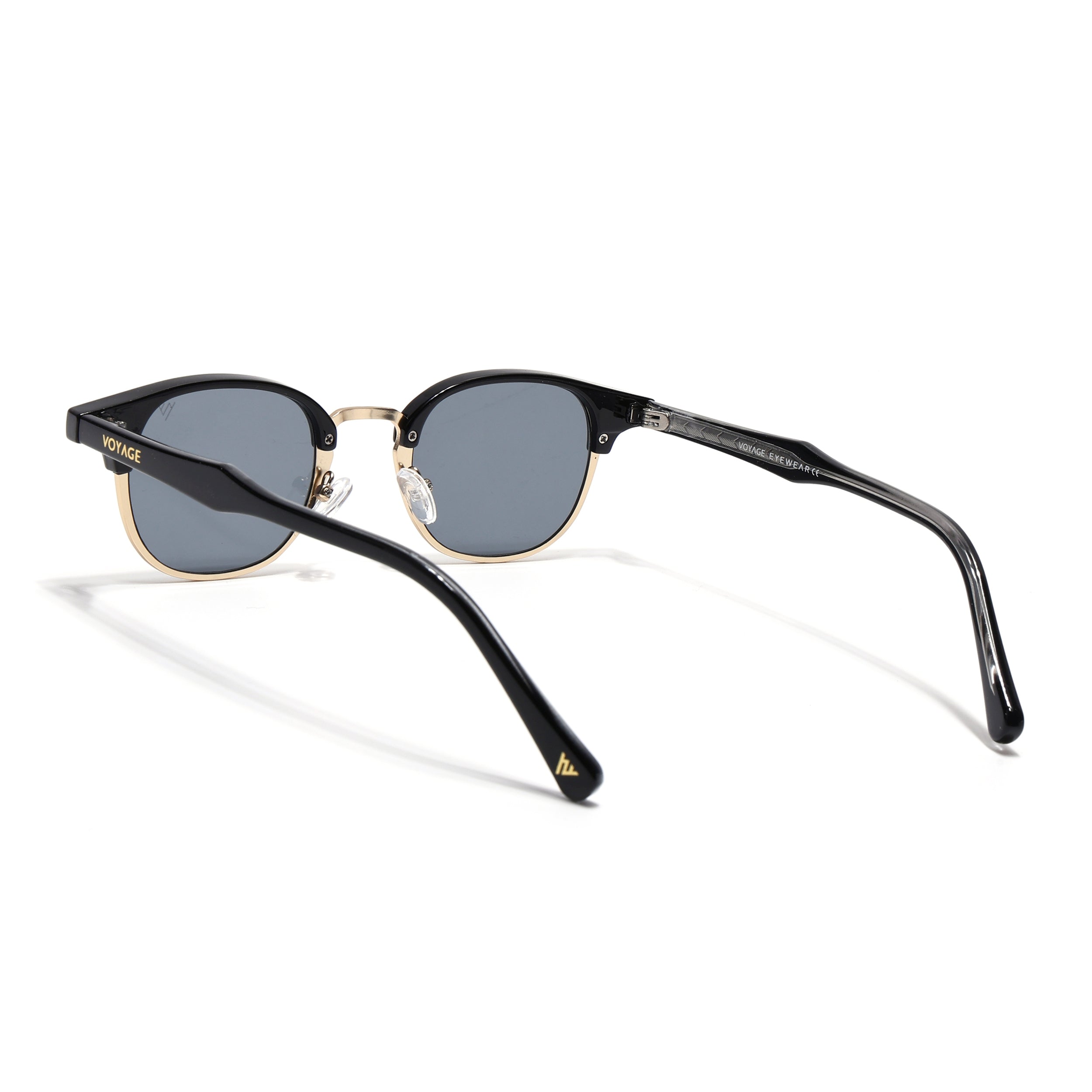 Skyline | Golden Half Rim Clubmaster Sunglasses | Grey Lens - MG7101