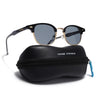 Skyline | Golden Half Rim Clubmaster Sunglasses | Grey Lens - MG7101