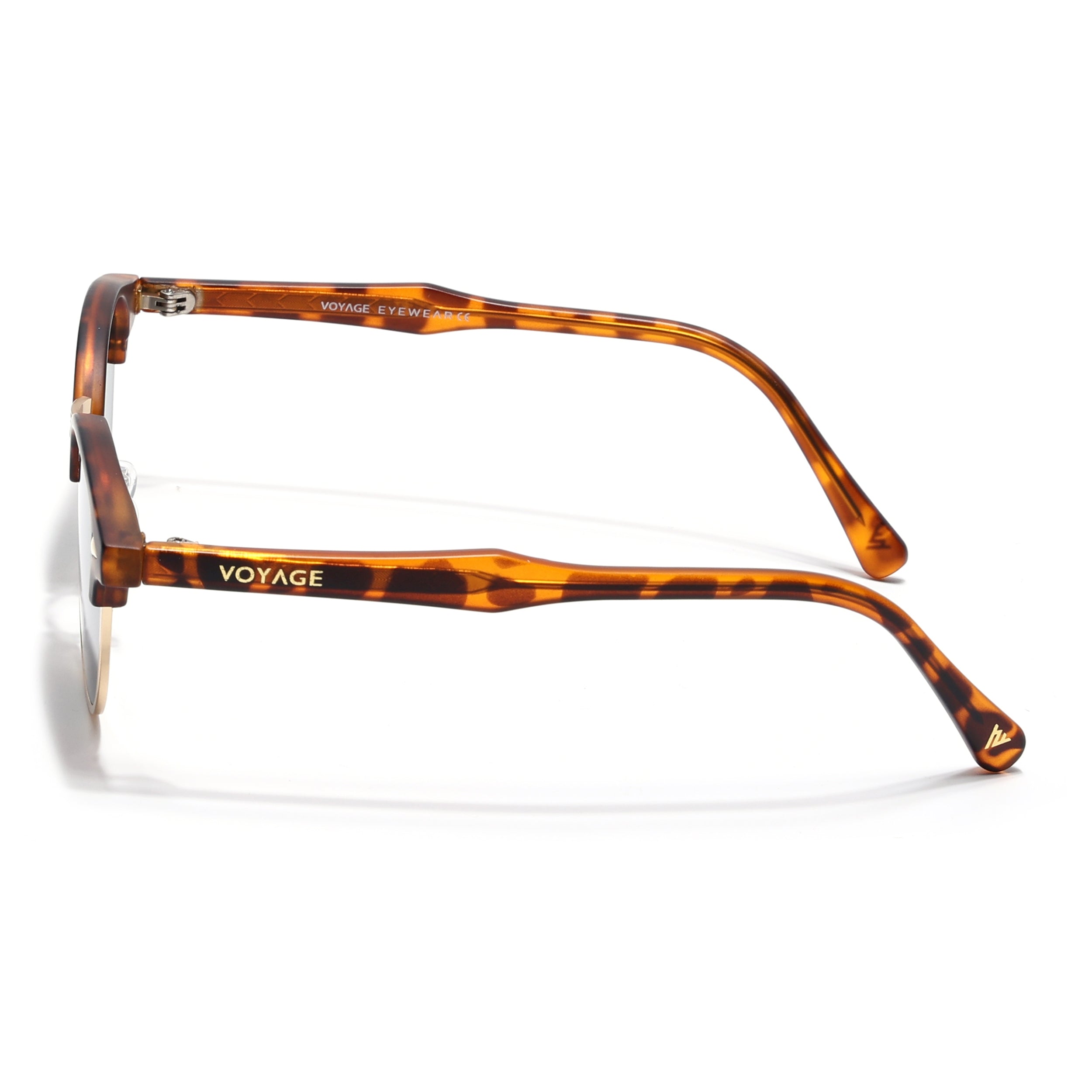 Skyline | Golden & Demi Brown Half Rim Clubmaster Sunglasses | Green Lens - MG7104