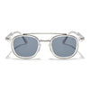 Milano | Silver & Matt Grey Wayfarer Sunglasses | Grey Lens - MG7107