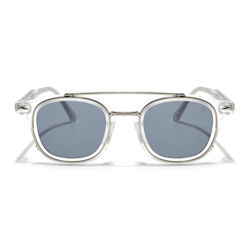 Milano | Silver & Matt Grey Wayfarer Sunglasses | Grey Lens - MG7107