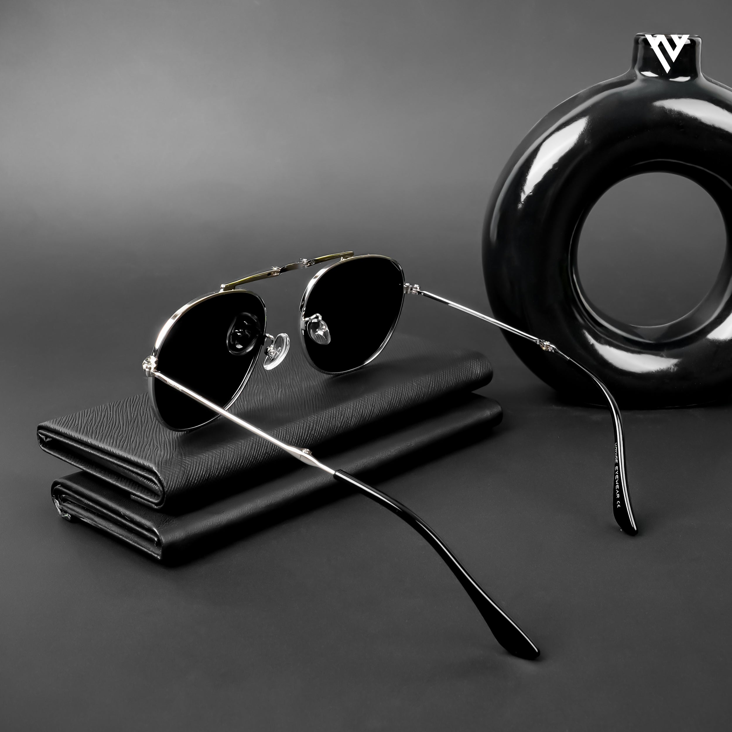 Voyage Exclusive Silver Foldable Polarized Wayfarer Sunglasses for Men & Women - PMG4826