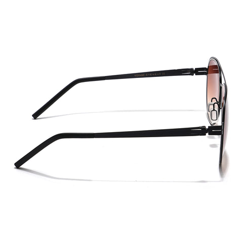 Aviator Sunglasses (Brown & Clear Lens | Black Frame - MG5605)