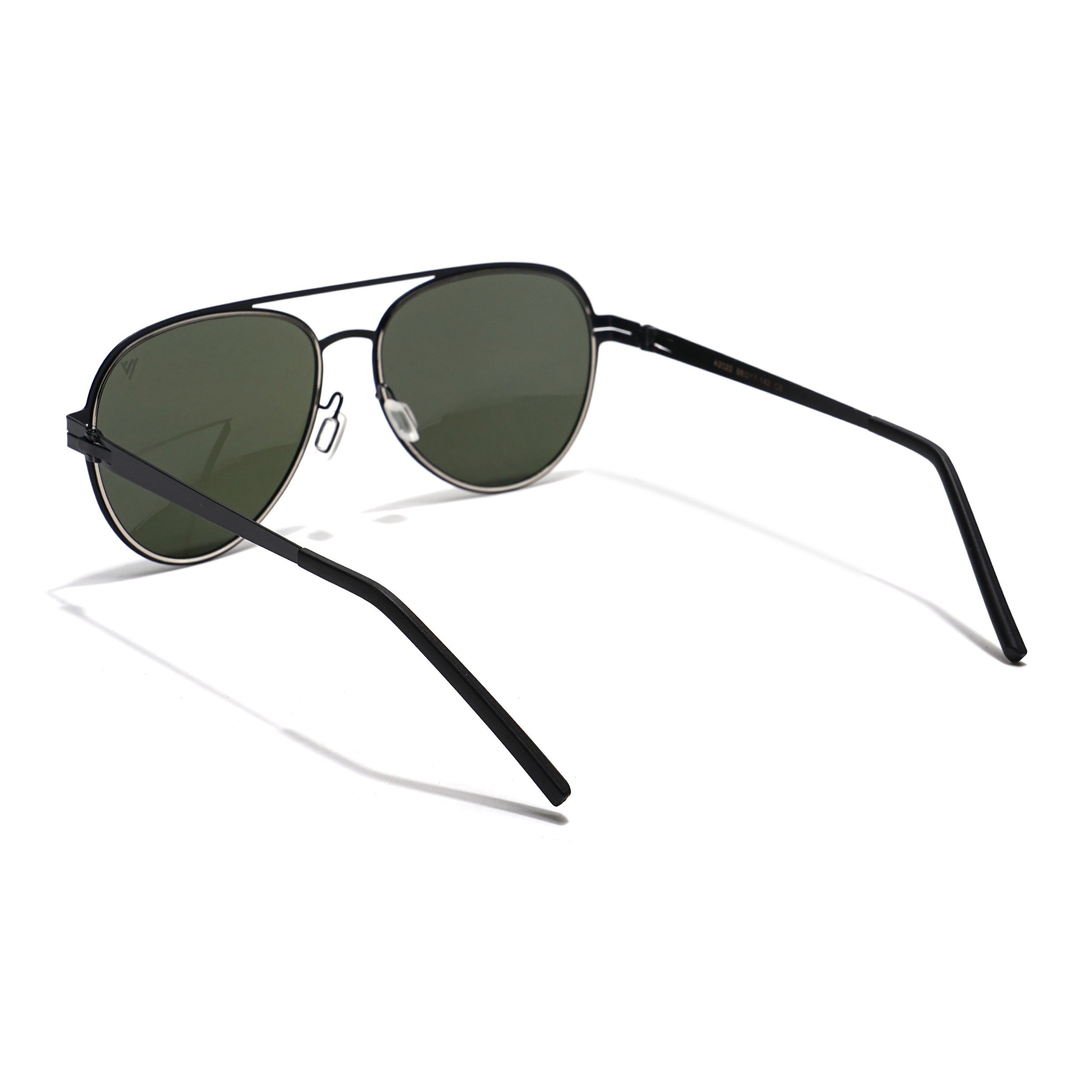 Aviator Sunglasses (Green Lens | Black Frame - MG5606)