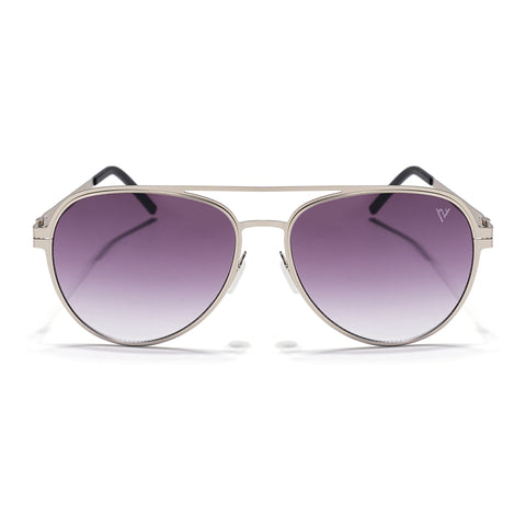 Silver Polarized Aviator Sunglasses - PMG4290